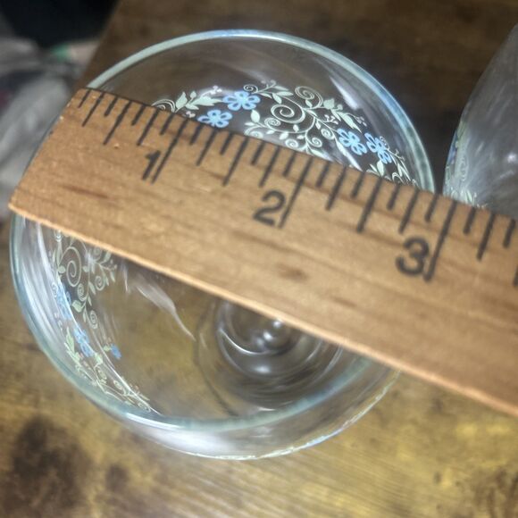 LibbeSpring Floral Goblets Vintage 7” Water Tea Glasses – Blue Easter Drinkware - Picture 8 of 9